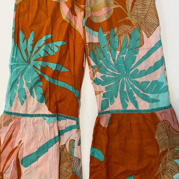 True Destinations Women Resort Flare Wide Leg Pant Coverup S Tropical Beach Boho - Picture 6 of 13